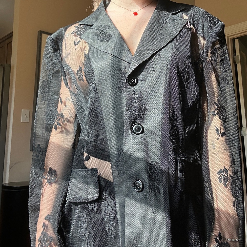 Elegant Black Floral Women's Jacket